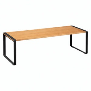 Virtuves plaukts ar metāla rāmi un koka virsmu – 50 cm, melns