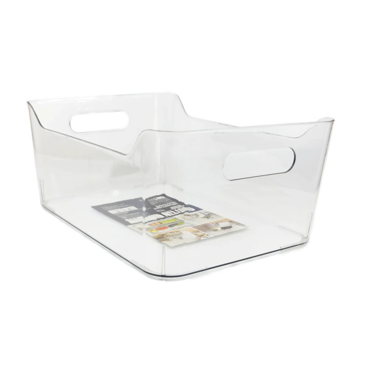 Daudzfunkcionāls caurspīdīgas plastmasas organizators-kaste ar rokturiem, 34×23.5×14.5 cm