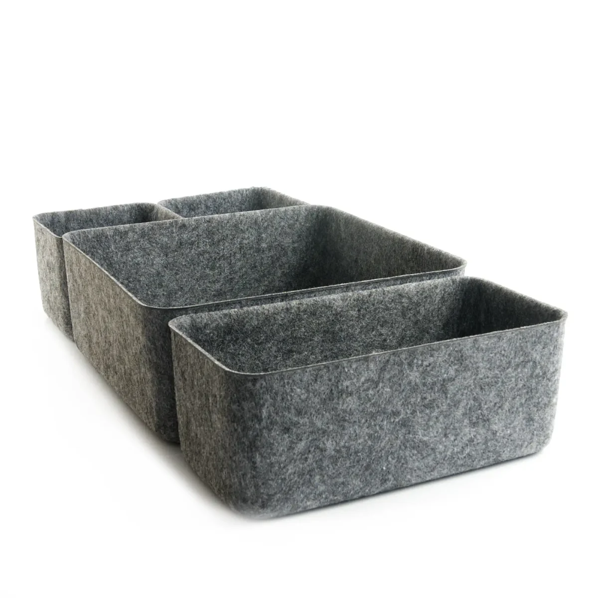 Filca atvilktņu organizatori kombinācijā dažāda izmēra nodalījumiem