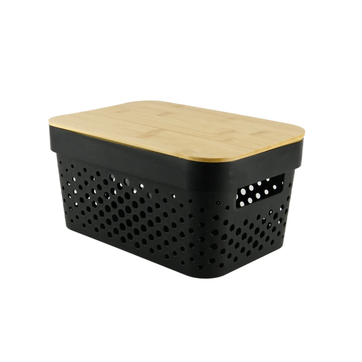 Ventilējama uzglabāšanas kaste ar bambusa vāku 26×17,5×12,5 cm